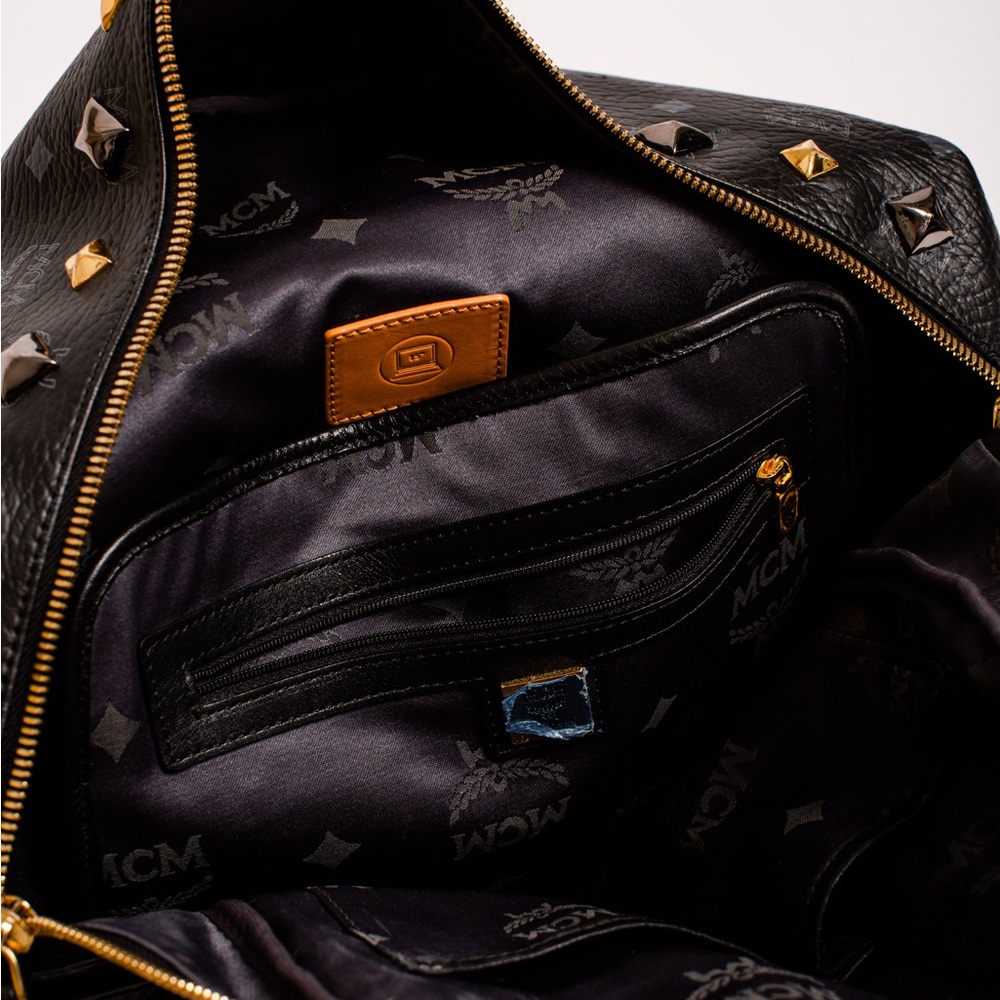 MCM Black Leather Visetos Studded Medium Stark Backpack - EUC! - Picture 6 of 10